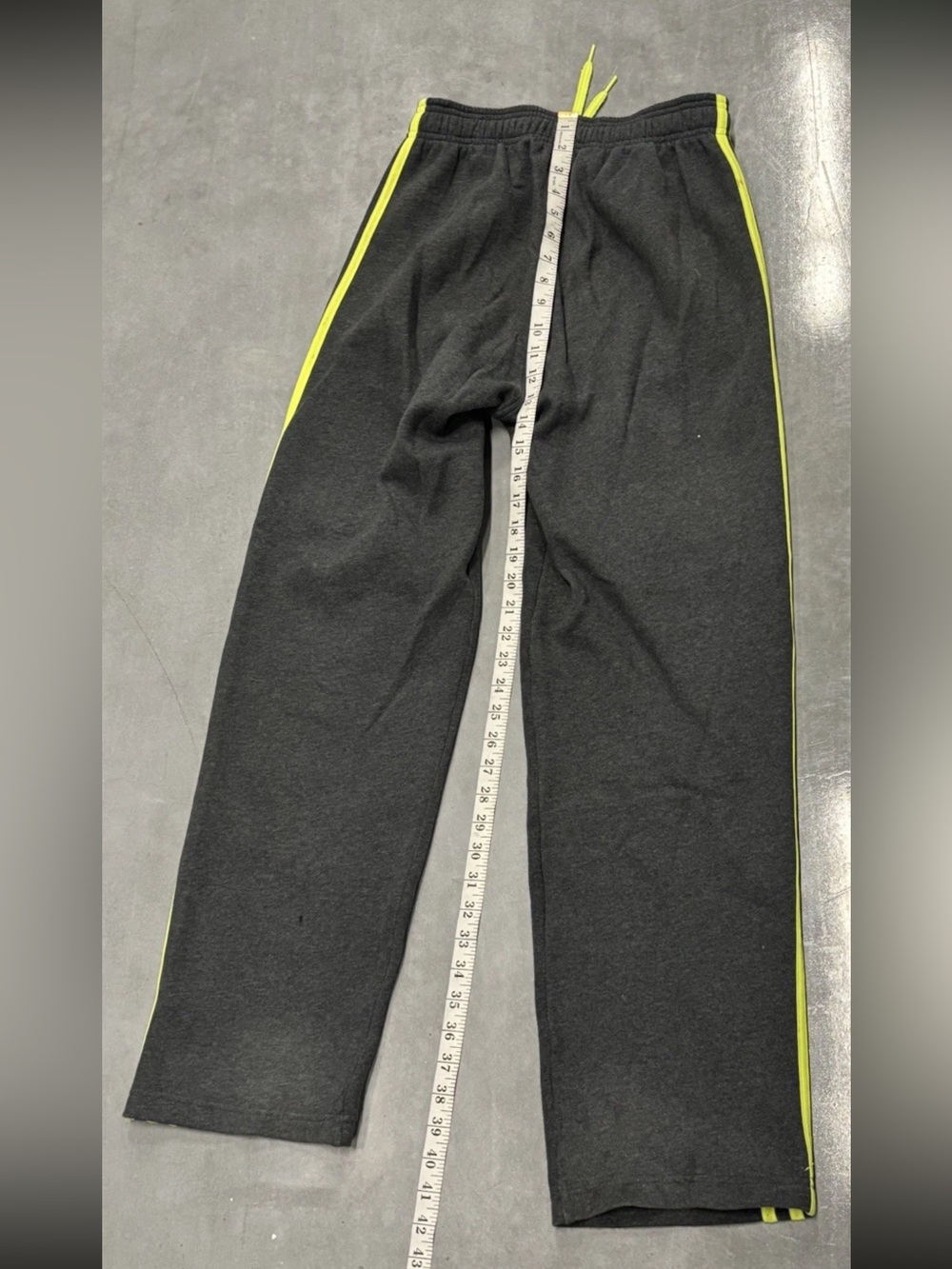 Adidas VTG 2013 Strait loose Leg Gray Neon Yellow Athleisure Jogger Baggy SZ.S - Picture 5 of 9